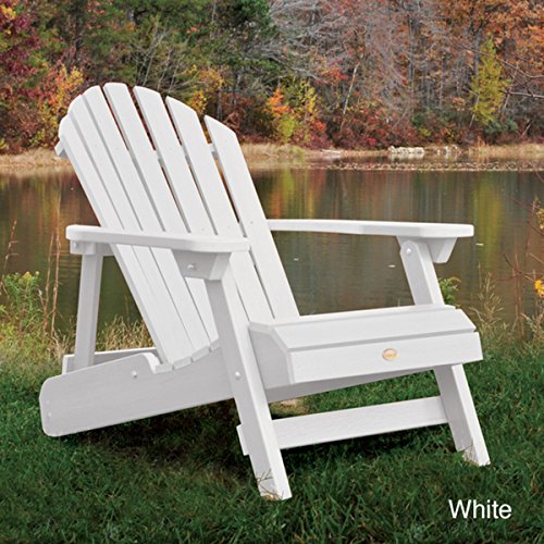 Highwood Eco-friendly Home And Garden Patio Synthetic Wood Embossed Folding And Reclining Adirondack Chair