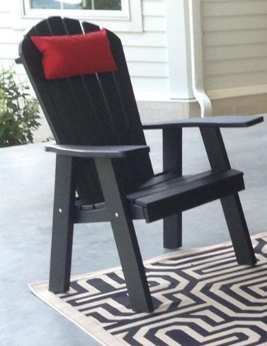 POLY Folding Reclining Adirondack Chair - Amish Made USA - Black