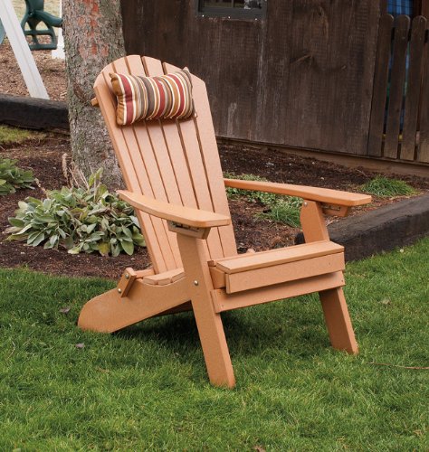 POLY Folding Reclining Adirondack Chair - Amish Made USA - Cedar