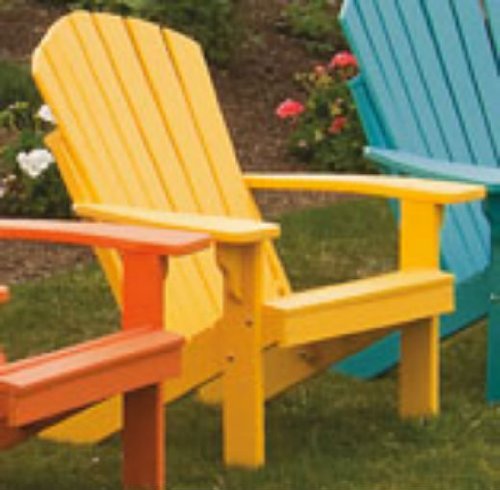 Poly Foldingamp Reclining Adirondack Chair - Amish Made Usa - Lemon Yellow