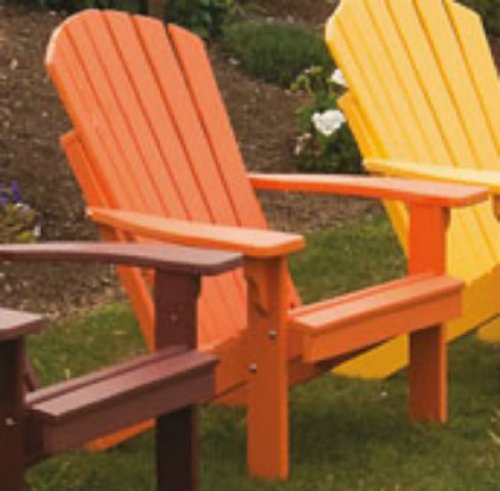 Poly Foldingamp Reclining Adirondack Chair - Amish Made Usa - Tangerine Orange