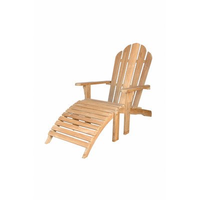 Anderson Teak Adirondack Chair With Ottoman in Natural