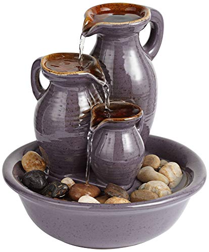 John Timberland Triple Jug Indoor-Outdoor 8 14 High Tabletop Fountain