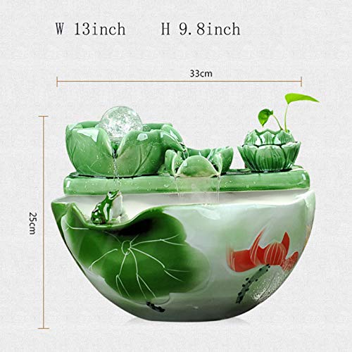 Statues Feng Shui Fountain BonsaiIndoor Outdoor Tabletop Fountain Water Fountain humidifier Fengshui Indoor Decoration Waterscape Fountain-Chunghuang Color 13inch