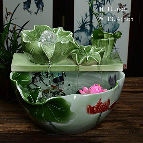 Statues Tabletop FountainIndoor Outdoor Tabletop Fountain Desktop Waterfall Ceramic Fountain Waterscape Fountain Water Fountain humidifier-Desktop Fountain A 134inch