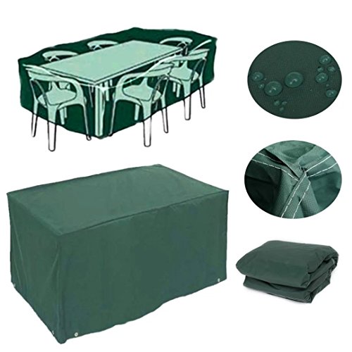 CoCo Bocool All-season Furniture Cover Durable and Water-Resistant Square Patio Outdoor Dining Tables& Chairs Sets Green 106x71x35 inch