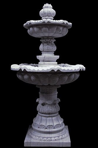 Gray Marble Fountain 2 Tier Outdoor Garden Lawn Park Arbor Ft-15