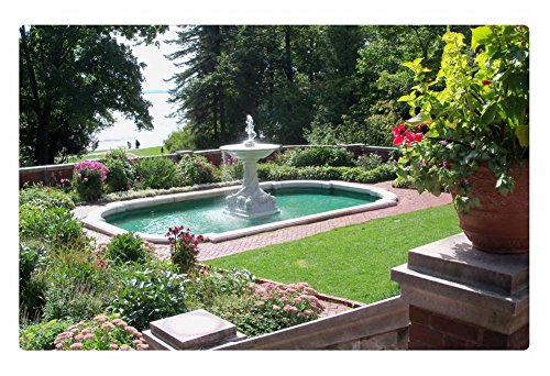 Irocket Indoor Floor Rugmat - Marble Fountain In The Gardens 236 X 157 Inches