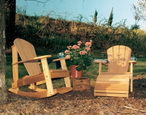 Creekvine Designs Cedar Adirondack Chair With Footrest And Rocker 3 Pc Set