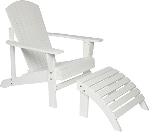 Fir Wood Adirondack Chair With Footrest By Homeamp Comfort white
