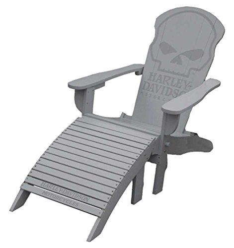 Harley-davidson Willie G Skull Adirondack Chairamp Footrest Set Gray Hdl-10070
