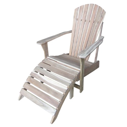 International Concepts 2-piece Unfinished Adirondack Chair Set With Footrest