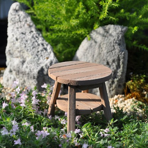 Fairy Garden - Miniature Adirondack Table - Weathered Wood