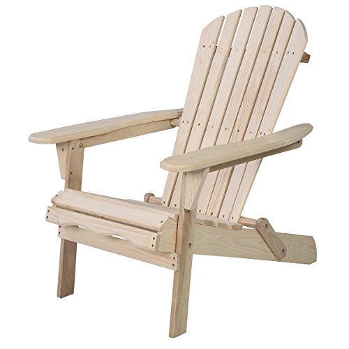 Giantex New Outdoor Foldable Fir Wood Adirondack Chair Patio Deck Garden Furniture