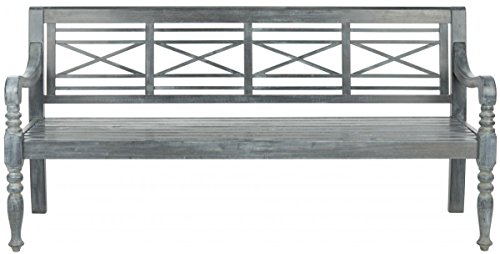 Safavieh Patio Collection Martin Adirondack Acacia Wood Bench Ash Grey