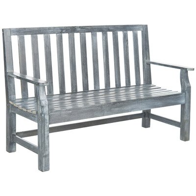 Safavieh Patio Collection Edwin Adirondack Acacia Wood Bench Ash Grey