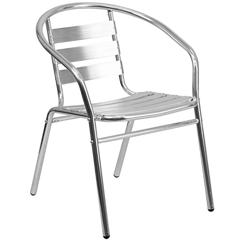 Aluminum Slat Back Indoor-Outdoor Restaurant Chair