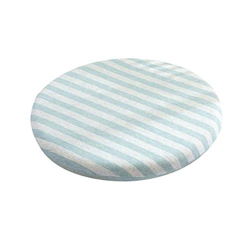 Seat Cushion Round Memory Foam Soft Linen Thickened Plaid Chair Pads for Office Home Outdoor Patio Stool Cushion -f 40x40cm16x16inch