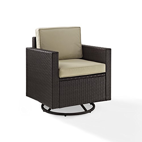 Crosley Palm Harbor Outdoor Wicker Swivel Rocker Chair Brown