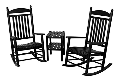 Recycled Earth-Friendly 3-Piece Patio Outdoor Rocker Furniture Set - Slate Gray