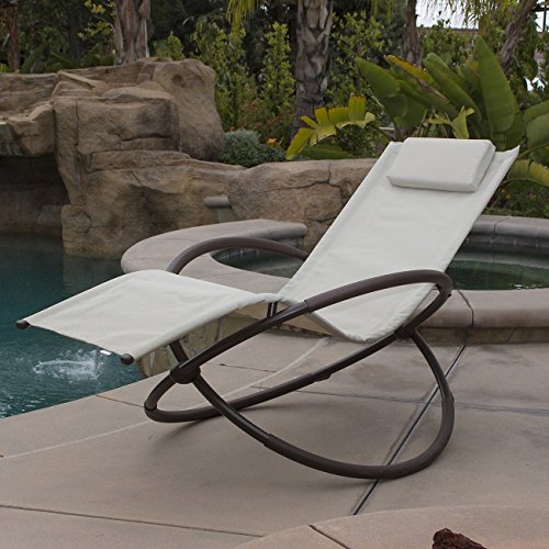 Belleze Orbital Lounger Chair Garden Patio Portable Pool Beach Outdoor Foldable beige
