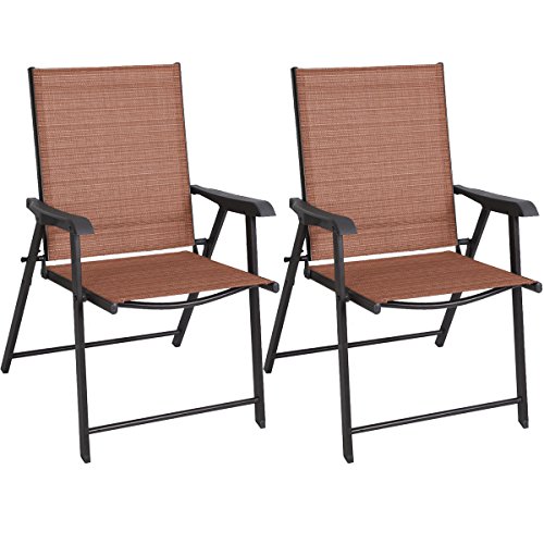 Goplus&reg 2 Outdoor Patio Folding Chairs Furniture Camping Deck Garden Pool Beach