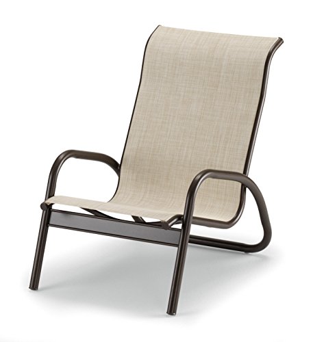 Telescope Casual Furniture Gardenella Sling Collection Stacking Aluminum Poolside Chair Bark Textured Kona Finish