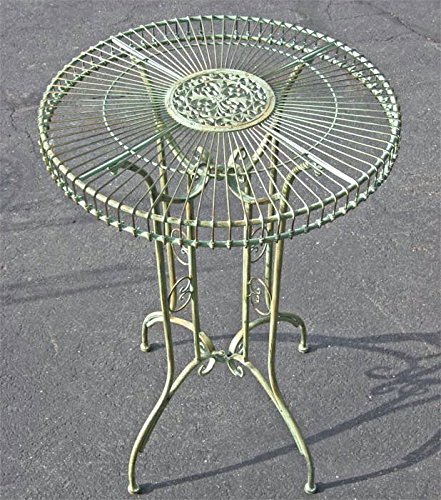 Iron Pub Garden Patio Table Antique Green Finish