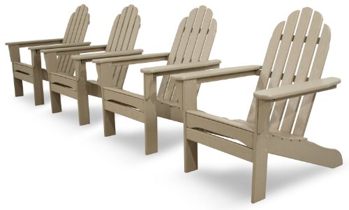 Ivy Terrace IVS101-1-SA Classics 4-Piece Adirondack Set Sand