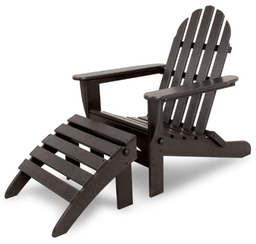 Ivy Terrace IVS102-1-BL Classics 2-Piece Folding Adirondack Set Black