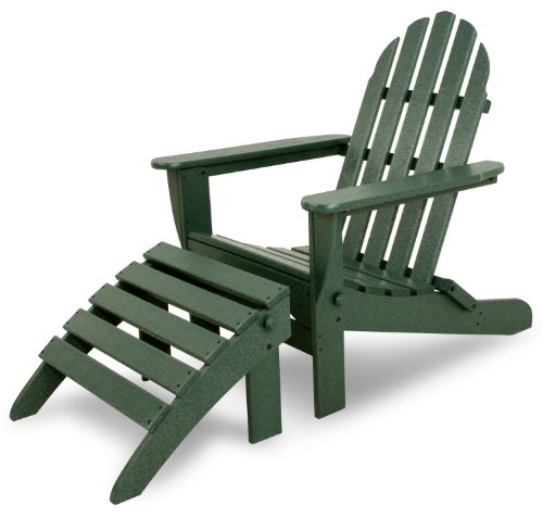 Ivy Terrace IVS102-1-GR Classics 2-Piece Folding Adirondack Set Green