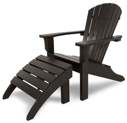 Ivy Terrace IVS105-1-BL Classics 2-Piece Shell Back Adirondack Set Black