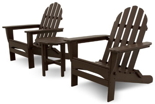 Ivy Terrace IVS118-1-MA Classics 3-Piece Folding Adirondack Set Mahogany