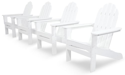 Ivy Terrace Ivs101-1-wh Classics 4-piece Adirondack Set White