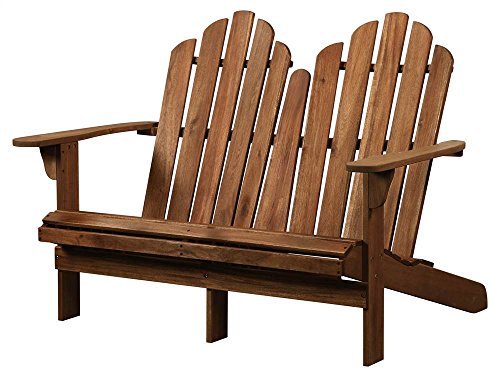 Linon Catalan Teak Adirondack Double Bench