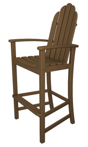 Polywood Adirondack Bar Height Chair Teak