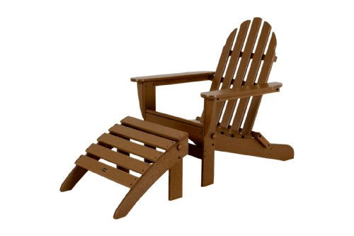 Polywood Pws136-1-te Classic 2-piece Adirondack Chair Set Teak