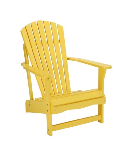 SOLID ACACIA  TEAK ADIRONDACK CHAIR  SIDE  END TABLEYELLOW PAINT FINISH