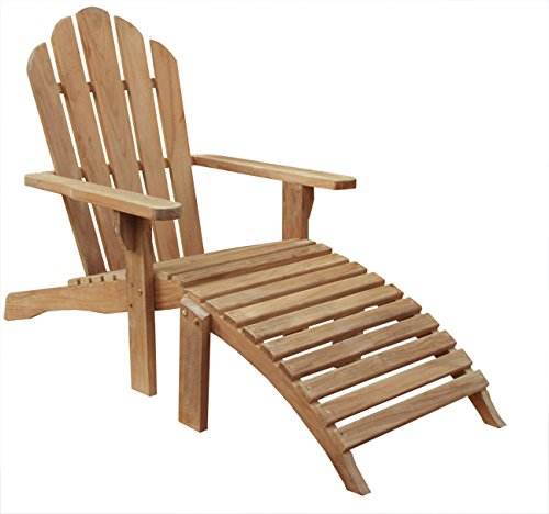 Teak Adirondack Chair With Footstool made by Chic Teak