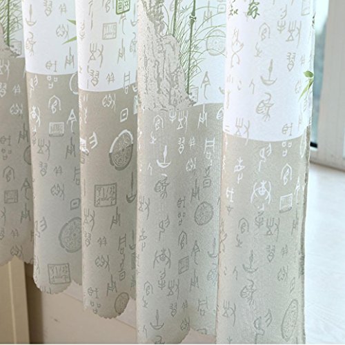 Fua&acirc&reg 1pc 200cmx100cm Colorful Print Sheer Window Curtains For Living Room Bedroom bamboo Color Bamboo Model