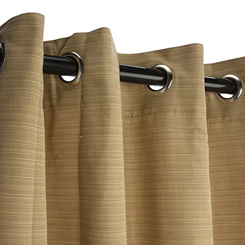 Sunbrella Outdoor Curtain-nickle Grommets - Dupione Bamboo