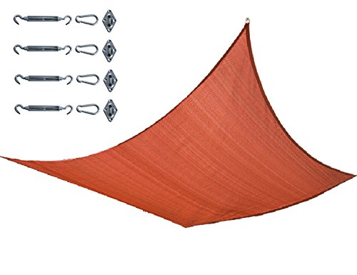 Faddivast Rectangle Oversized 13 X 198 Sun Shade Sail with Stainless Steel Hardware Kit UV Block Fabric Patio Shade Perfect for Outdoor Patio Garden Swimming Pool Red
