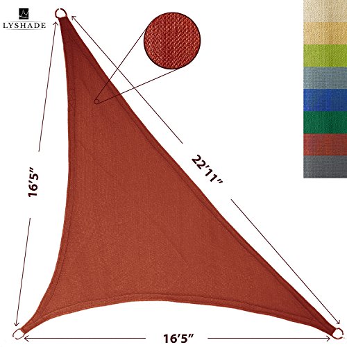 LyShade Sun Shade Sail Canopy Right Triangle 165 x 165 x 2211 Terracotta - UV Block for Patio and Outdoor