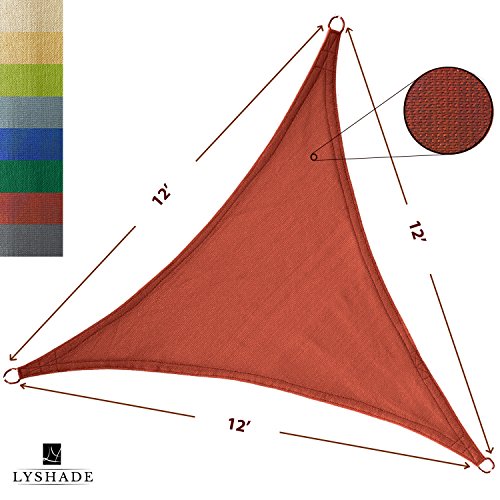 LyShade Sun Shade Sail Canopy Triangle 12 x 12 x 12 Terracotta - UV Block for Patio and Outdoor