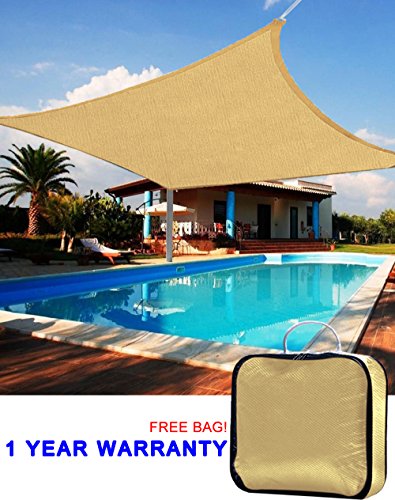 On Sale Quictent Rectangle 13x10 Sun Sail Shade Patio Garden Canopy Top Cover 98 Uv-blockedmdash Sand With