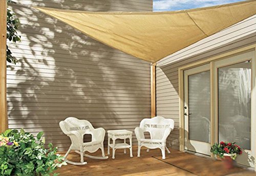 Sol Maya Triangle Patio Sun Shade Sail - Sand Color Available in Multiple Sizes 115 x 115 x 115
