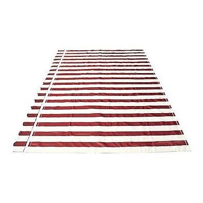 Aleko Fabric Replacement Waterproof Multi Stripe Red For Retractable Patio Awning 10 X 8