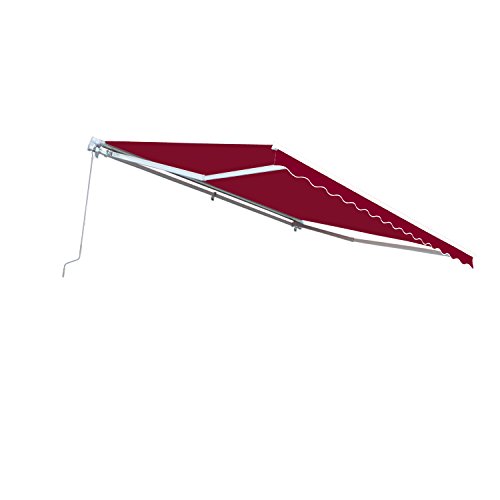 Aleko Retractable Patio Awning 12 By 10-feet365m By 3m Solid Burgundy Color