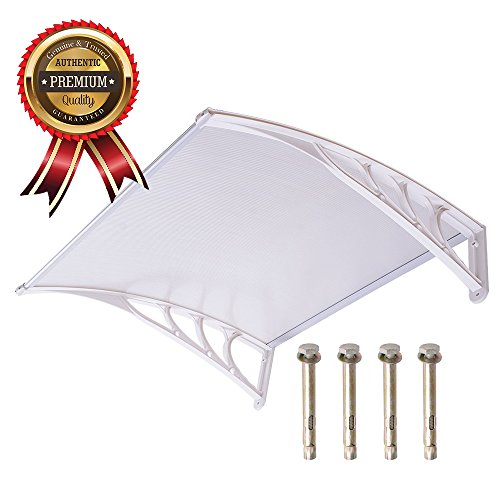 Uv Protection Overhead Clear Outdoor Patio Awnings Window Awnings - Gc Global Direct 3ft White