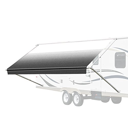 ALEKOÂ 8X8 Retractable RV or Home Patio Canopy Awning White to Black Fade Color
